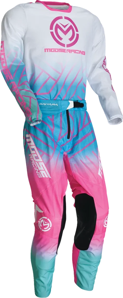 Moose Offroad Sahara Jersey - Pink/Blue/White - Large 29107958 - Side View