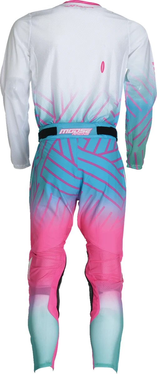 Moose Offroad Sahara Jersey - Pink/Blue/White - Small 29107955 - Back View