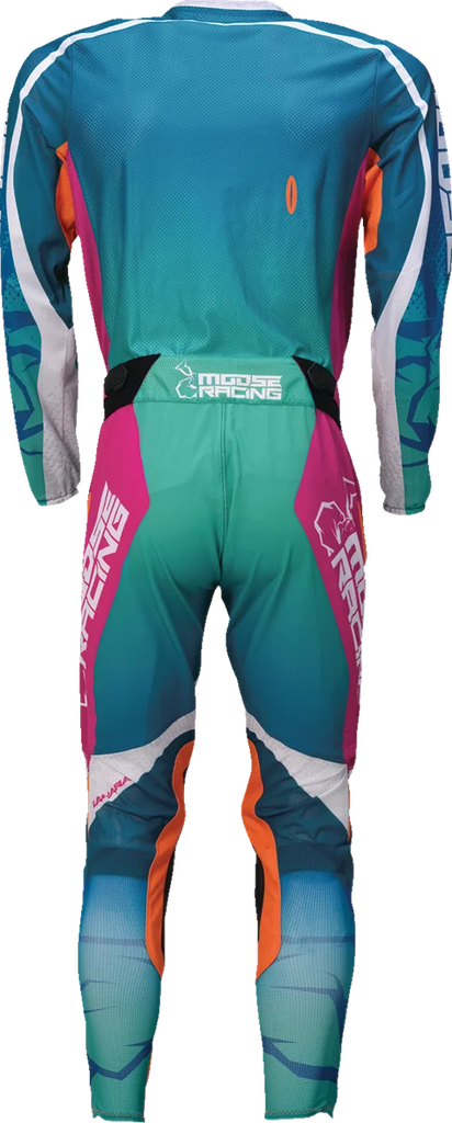 Moose Offroad Sahara Jersey - Teal/Orange/Pink - Small 2910-8339 - Back View