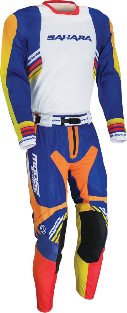 Moose Offroad Sahara Pants - Blue/Orange - US 26 Slim 2901-12901 - Side View
