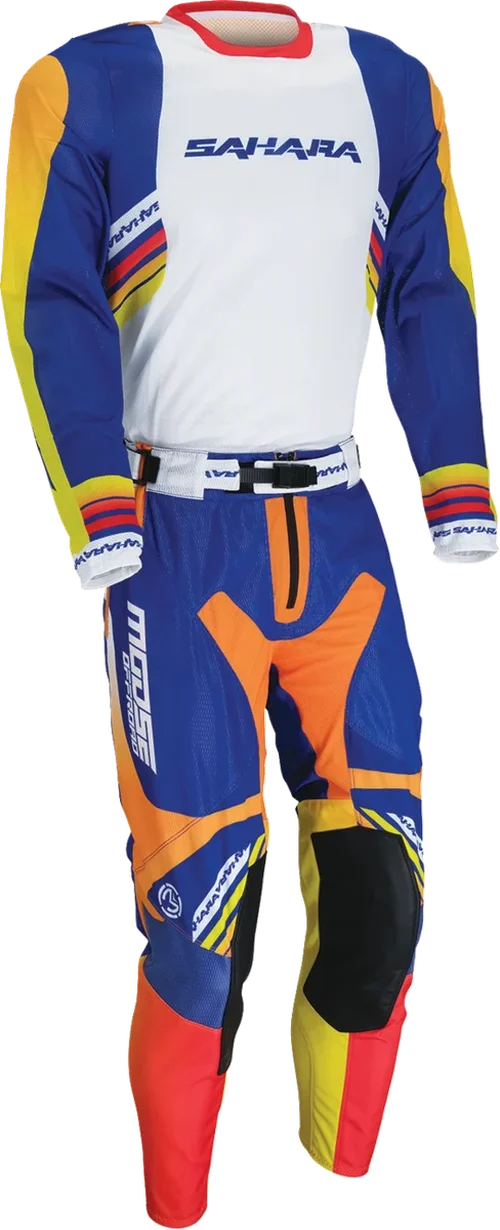 Moose Offroad Sahara Pants - Blue/Orange - US 26 Slim 2901-12901 - Side View