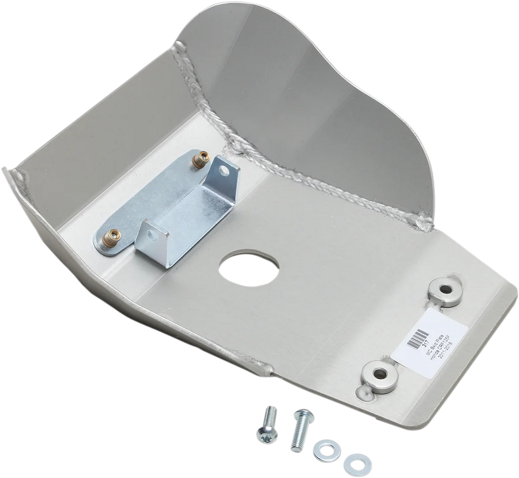 Moose Offroad Skid Plate - Silver - 317 fits Honda CRF 125 F / CRF 125 FB - Side View