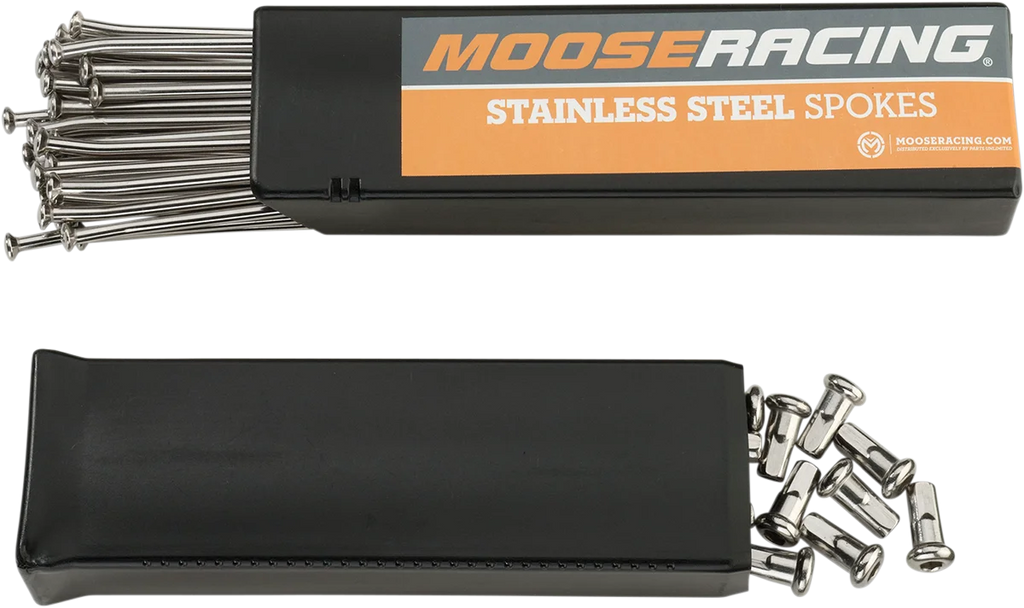 Moose Offroad Spoke Set with Nipples - Stainless Steel - Rear - 19" 1-22-209-S fits KX / RM-Z - Main Product View