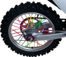 Load image into Gallery viewer, Moose Offroad Spoke Skins - Blue - 21" - 80 Pack O15-6580L - Side View
