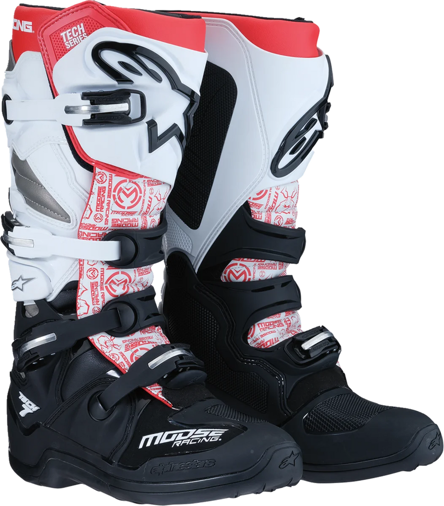 Moose Offroad Tech 7 Boots - Black/White/Red - US 7 0212024-1225-7 - Main Product View
