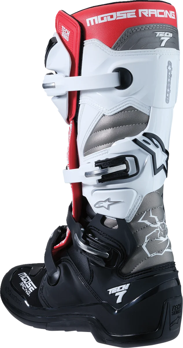 Moose Offroad Tech 7 Boots - Black/White/Red - US 7 0212024-1225-7 - Side View