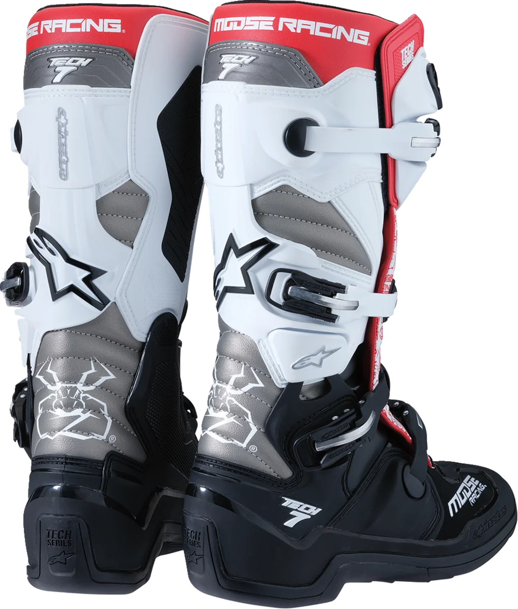 Moose Offroad Tech 7 Boots - Black/White/Red - US 7 0212024-1225-7 - Installation View