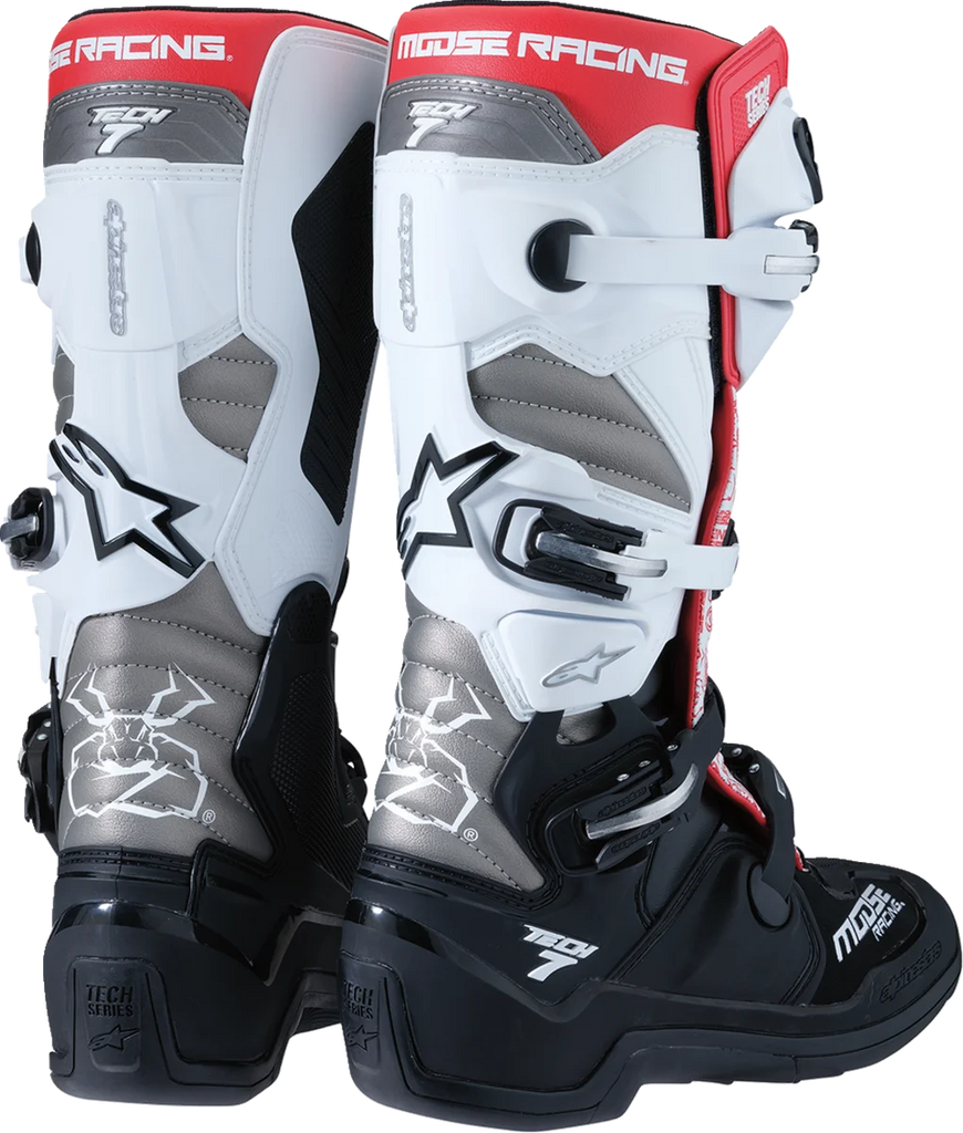 Moose Offroad Tech 7 Boots - Black/White/Red - US 7 0212024-1225-7 - Installation View