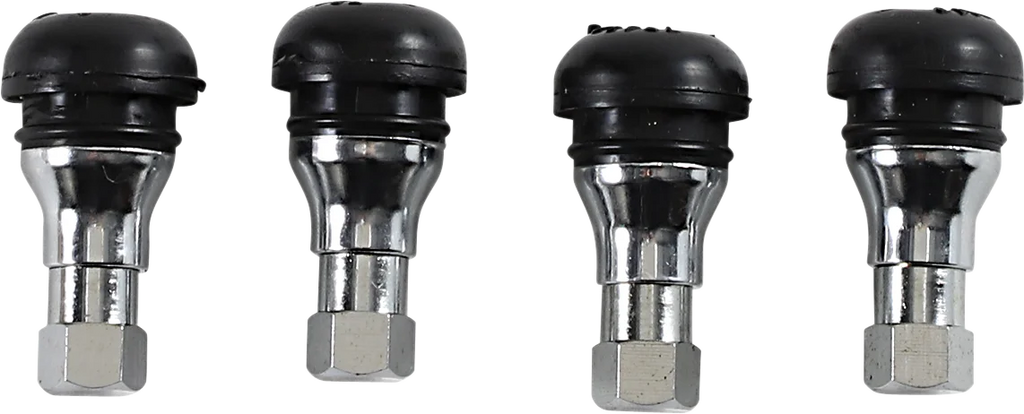 Moose Offroad Valve Stem - Push-In - Chrome/Black TR412C-B4 - Main Product View