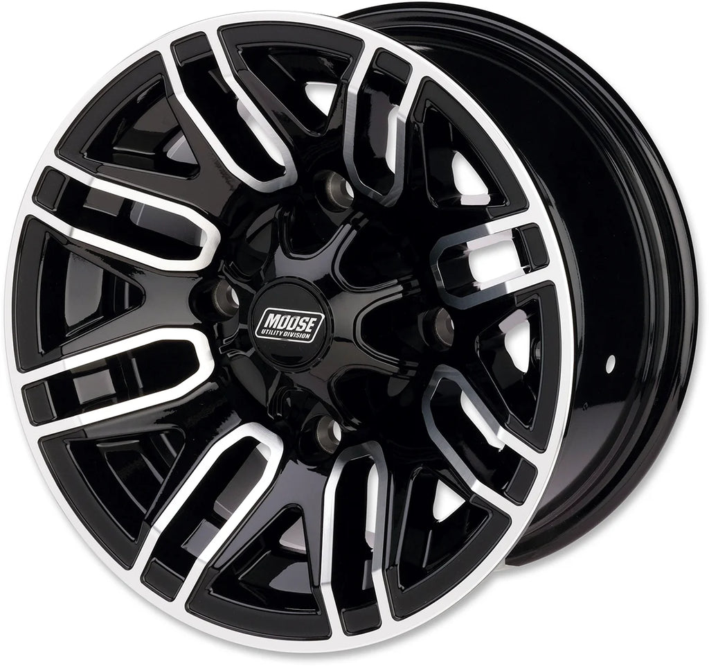 Moose Offroad Wheel - 112X - Front - Black - 12x7 - 4/156 - 4+3 112M127156GBMF4 - Side View