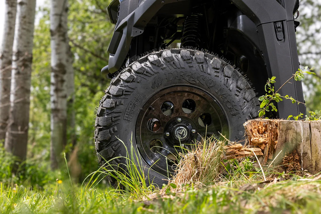 Moose Offroad Wheel - 26X - Front/Rear - Black - 14x7 - 4/136 - 4+3 26MO147136GB4 - Installation View