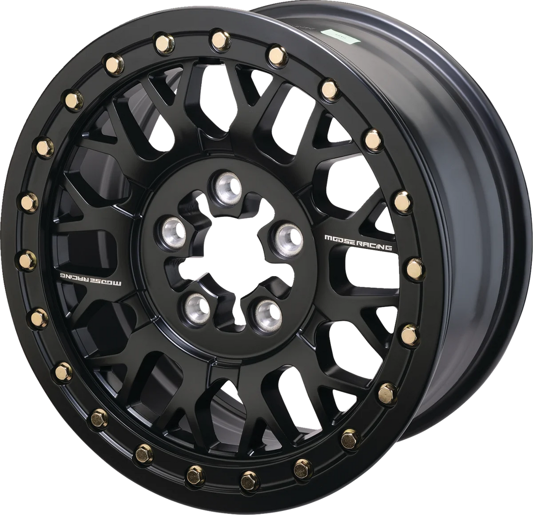 Moose Offroad Wheel - 346X - Beadlock/5 Lug - Front/Rear - Black - 15x7 - 5/4.5 - 5+2 346BLMO 157545MB54 - Side View