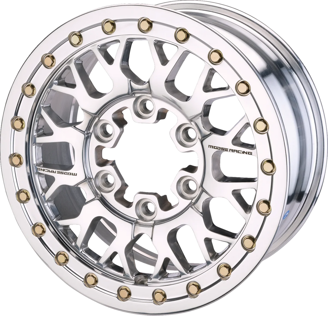 Moose Offroad Wheel - 346X - Beadlock/6 Lug - Front/Rear - Silver - 15x7 - 6/5.5 - 5+2 346BLMO 157655P54 - Side View