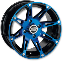 Load image into Gallery viewer, Moose Offroad Wheel - 387X - Front - Anodized Blue/Black - 14x7 - 4/156 - 4+3 387MO147156BWB4 - Main Product View