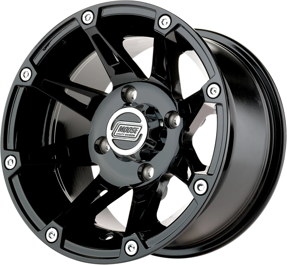 Moose Offroad Wheel - 387X - Front - Black - 14x7 - 4/136 - 4+3 387MO147136GB4 - Side View