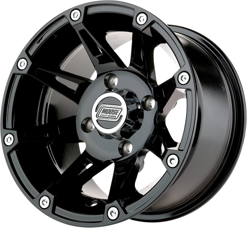 Moose Offroad Wheel - 387X - Front - Black - 14x7 - 4/136 - 4+3 387MO147136GB4 - Side View