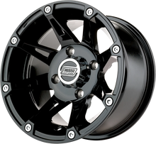 Load image into Gallery viewer, Moose Offroad Wheel - 387X - Front - Black - 14x7 - 4/136 - 4+3 387MO147136GB4 - Side View