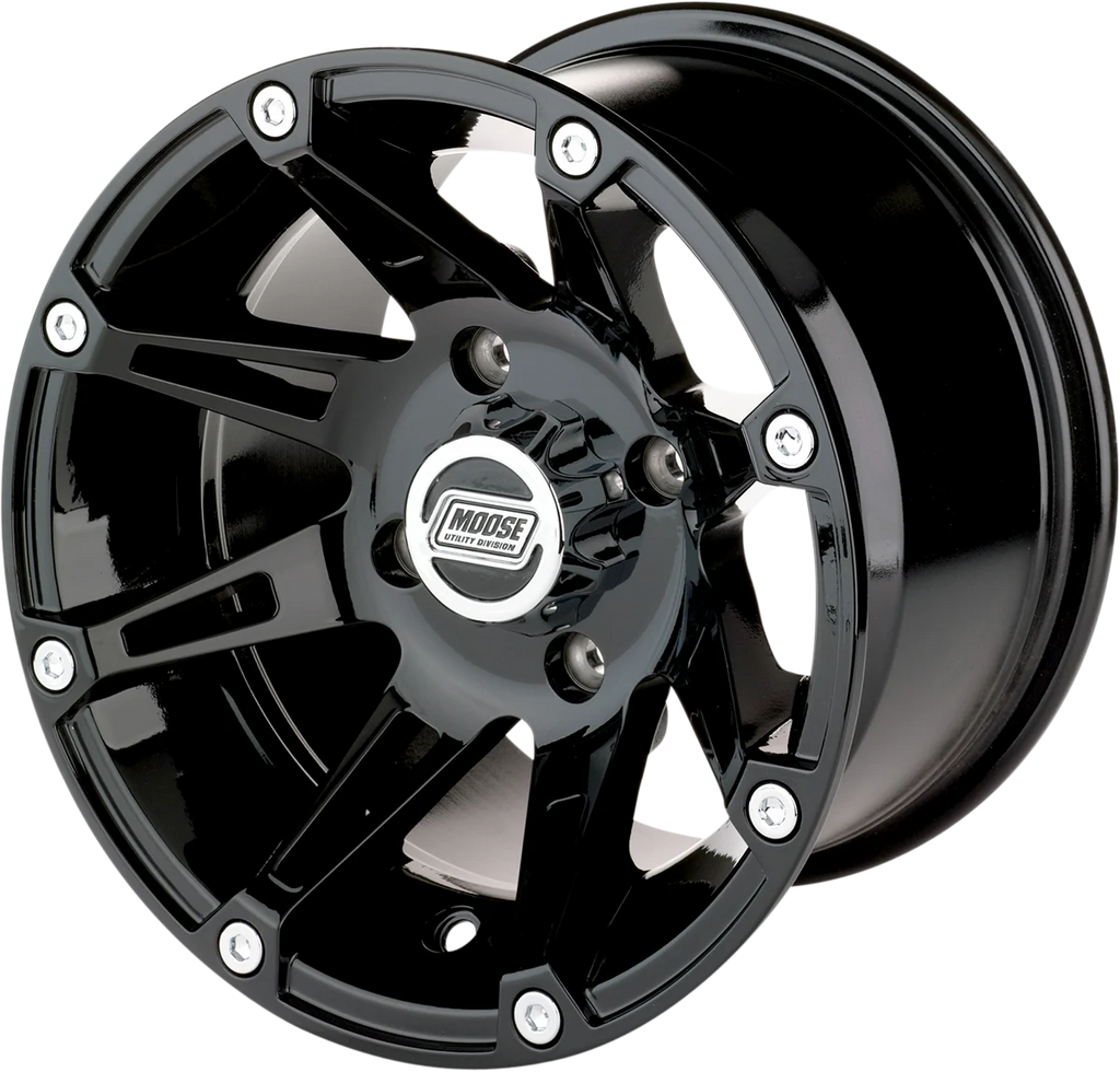 Moose Offroad Wheel - 387X - Front - Black - 14x7 - 4/136 - 4+3 387MO147136GB4 - Back View