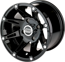 Load image into Gallery viewer, Moose Offroad Wheel - 387X - Front - Black - 14x7 - 4/136 - 4+3 387MO147136GB4 - Back View