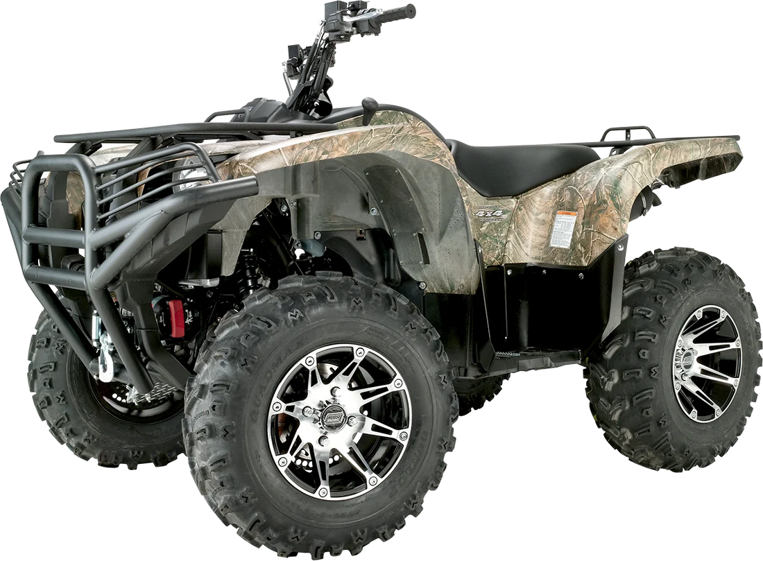 Moose Offroad Wheel - 387X - Front - Machined Black - 12x7 - 4/156 - 4+3 387MO127156BW4 - Installation View