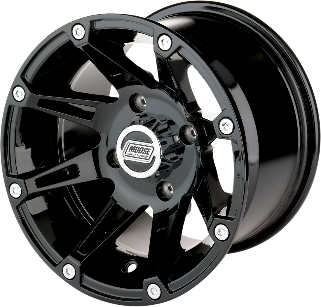Moose Offroad Wheel - 387X - Rear - Black - 12x8 - 4/136 - 4+4 387MO128136GB4 - Back View