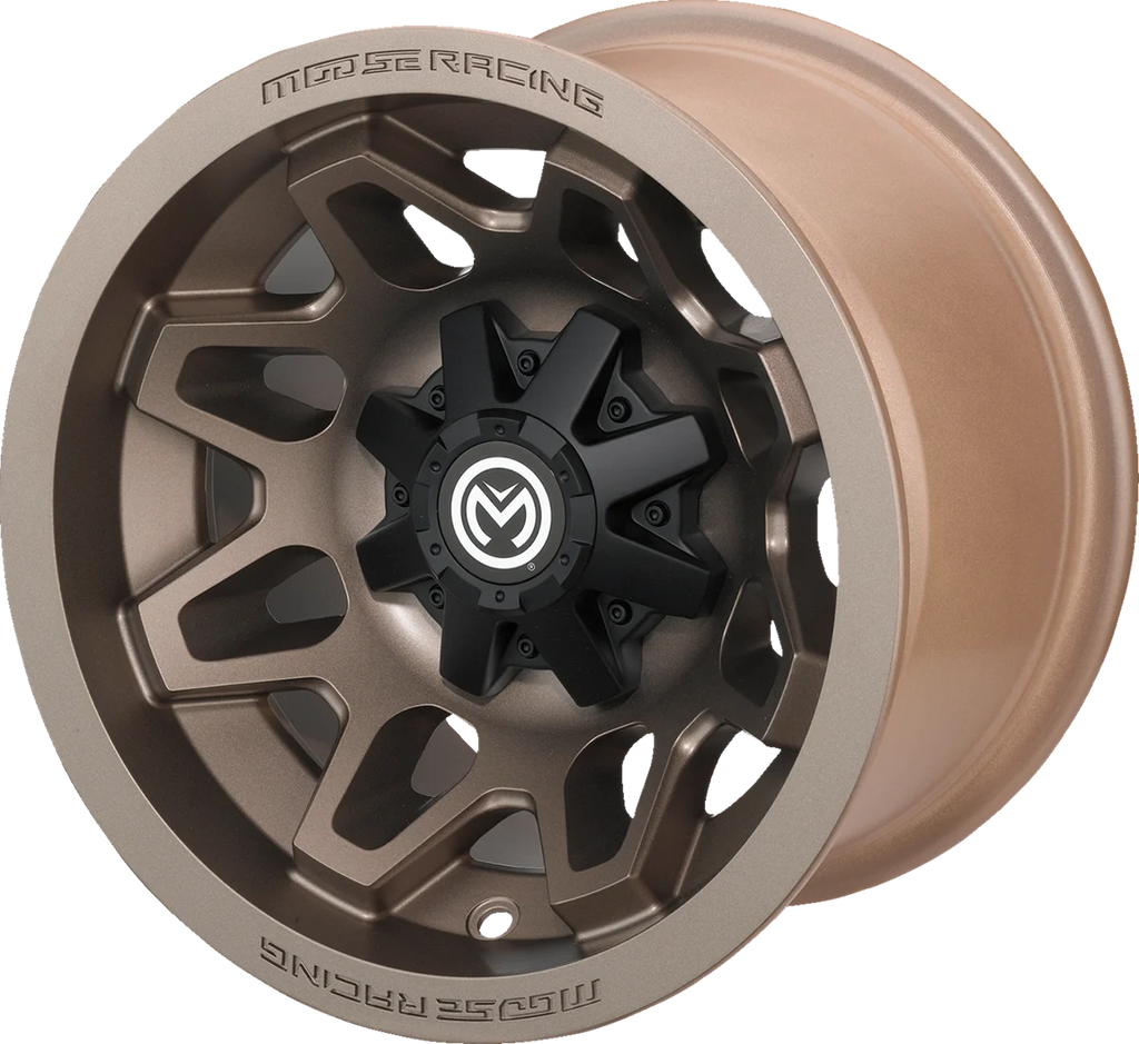 Moose Offroad Wheel - 416X - Rear - Machined Black - 14x8 - 4/110 - 4+4 416M148110GBMF4 - Side View