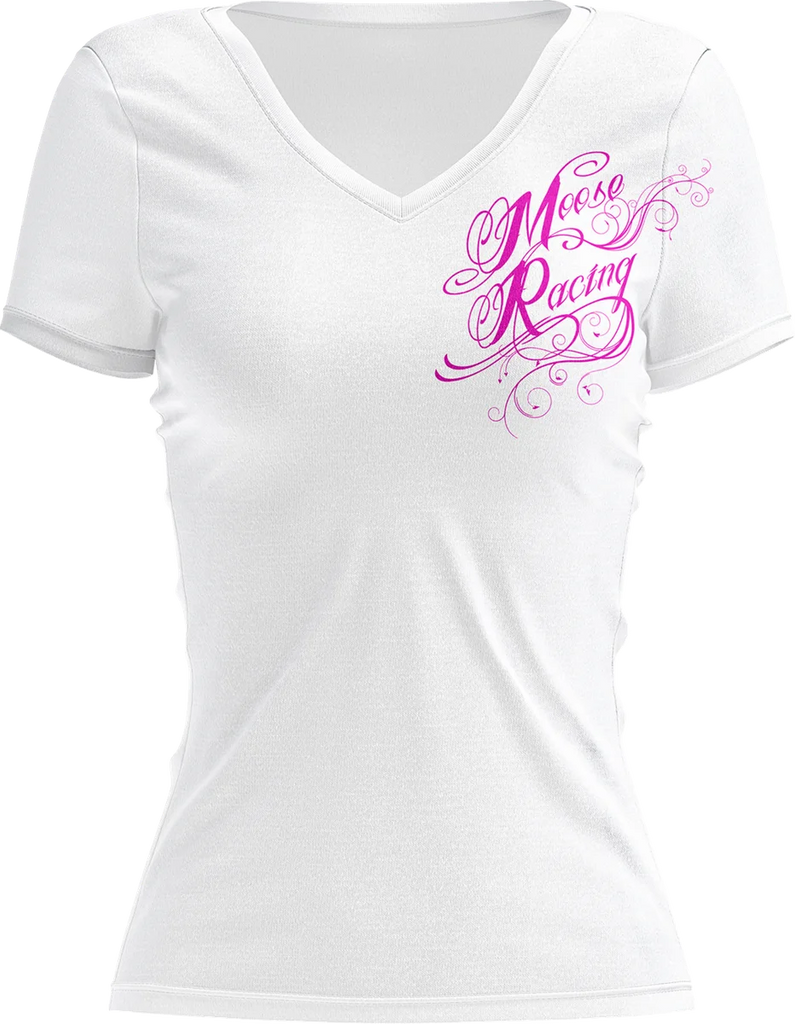 Moose Offroad Women's Flourish Script T-Shirt - White - Large 3031-4290 - Main Product View