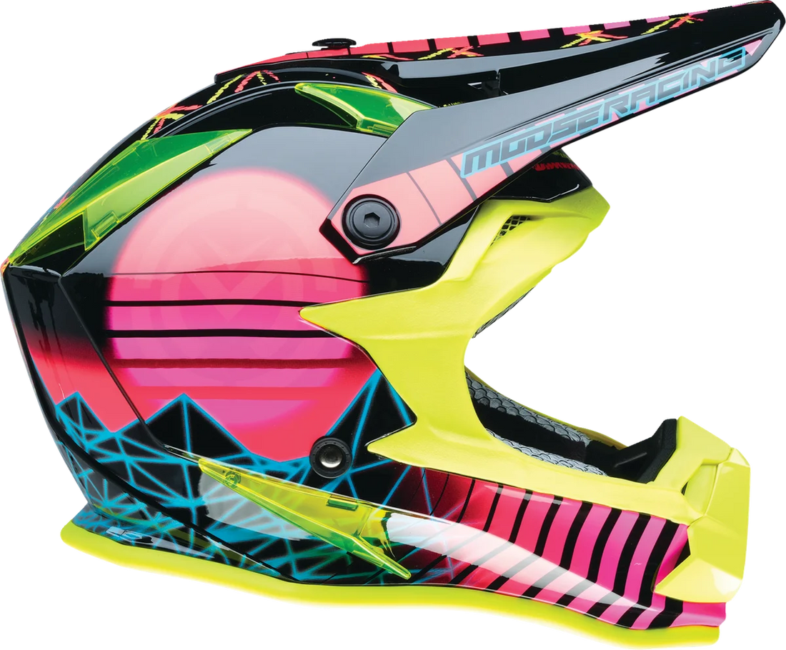 Moose Offroad Youth F.I. Helmet - Vaporwave - MIPS® - Black/Pink/Yellow - Large 0111-1616 - Additional View 5