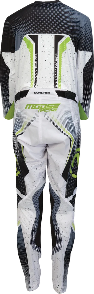 Moose Offroad Youth Qualifier® Jersey - White/Black/Green - Medium 2912-2640 - Back View