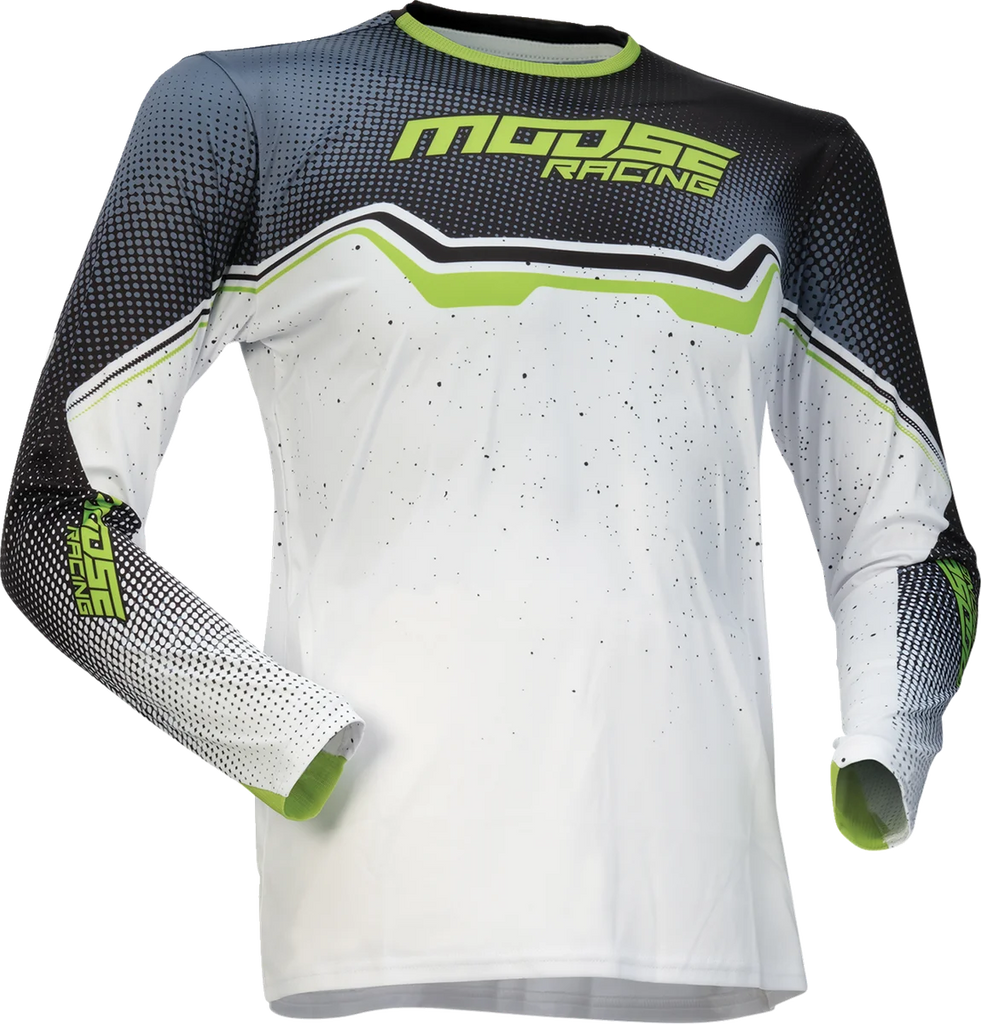 Moose Offroad Youth Qualifier® Jersey - White/Black/Green - Small 2912-2639 - Main Product View