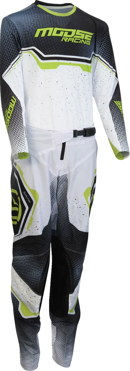 Moose Offroad Youth Qualifier® Jersey - White/Black/Green - XS 2912-2638 - Side View