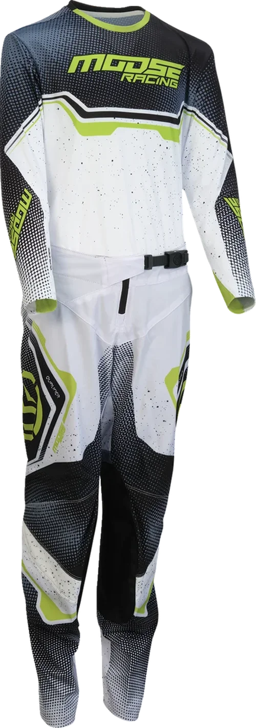 Moose Offroad Youth Qualifier® Jersey - White/Black/Green - Large 2912-2641 - Side View