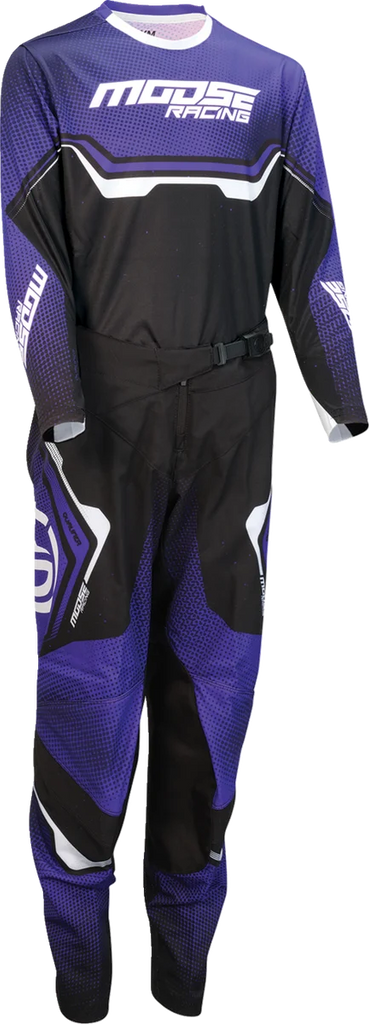 Moose Offroad Youth Qualifier® Pants - Black/Purple/White - US 26 2903-2662 - Side View