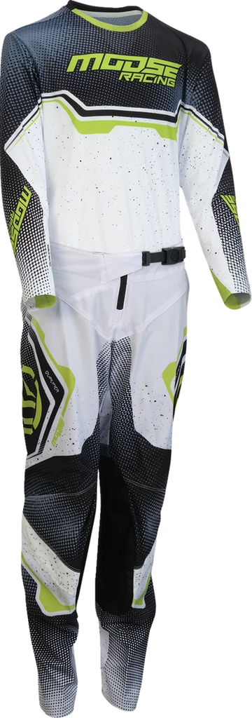 Moose Offroad Youth Qualifier® Pants - White/Black/Green - US 24 2903-2668 - Side View