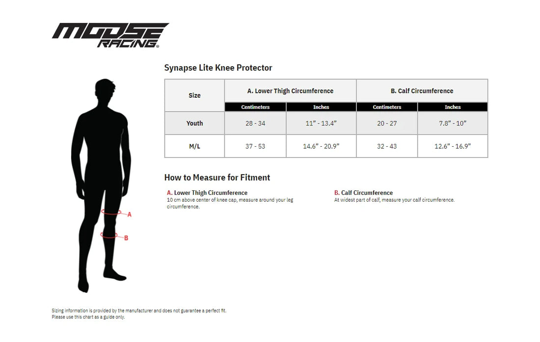 Moose Offroad Youth Synapse Lite Knee Guards - Black 2704-0493 - Detail View