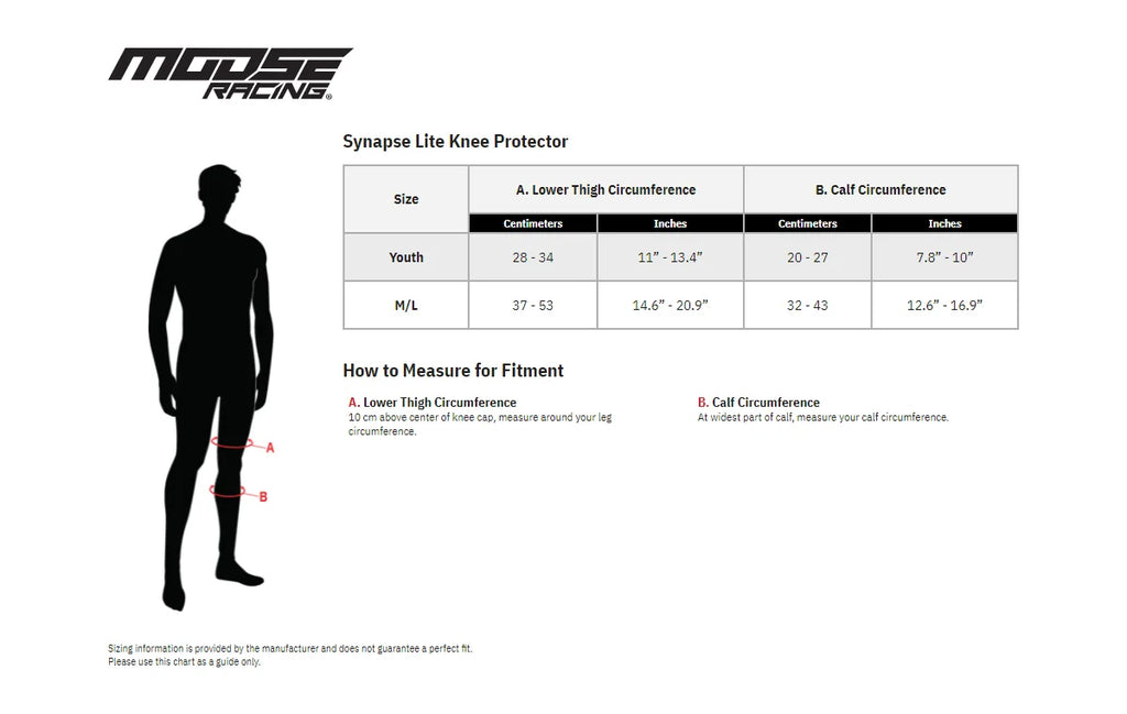 Moose Offroad Youth Synapse Lite Knee Guards - Black 2704-0493 - Detail View