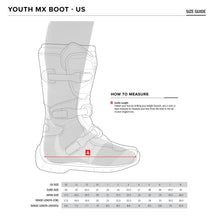 Load image into Gallery viewer, Moose Offroad Youth Tech 7S Boots - Black/White/Red/Blue - US 2 0215024-1297-2 - Installation View
