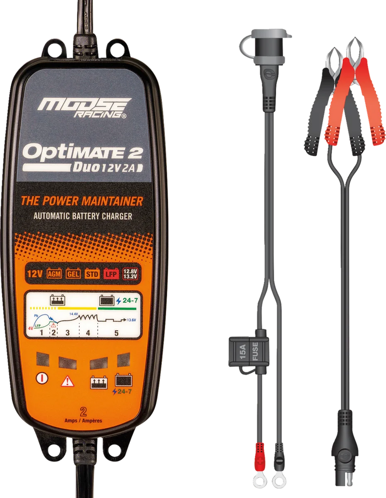 Moose Racing Battery Charger/Maintainer - Optimate 2 Duo TM-555 - Additional View 6