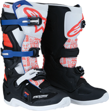 Load image into Gallery viewer, Moose Racing Youth Tech 7S Boots - Black/White/Red/Blue - US 4 0215024-1297-4 - Main Product View