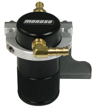 Load image into Gallery viewer, Moroso 10-15 Chevrolet Camaro SS (w/Edelbrock S.C.) Air/Oil Separator Catch Can - Billet Alum -Black