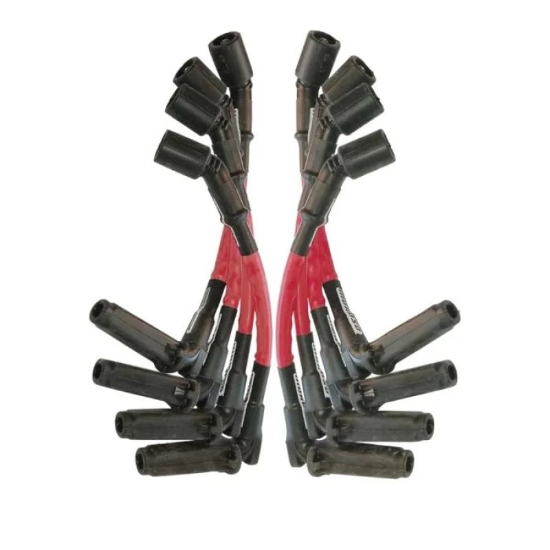 Moroso 11in Long Sleeved Coil On Plug Ultra Spark Plug Wire Set - Red - Side View