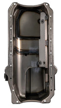 Load image into Gallery viewer, Moroso 80-85 Chevrolet SBC (w/Passenger Side Dipstick) Wet Sump 5.5qt 7.5in Steel Oil Pan - Black - Side View