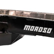 Load image into Gallery viewer, Moroso 80-85 Chevrolet SBC (w/Passenger Side Dipstick) Wet Sump 5.5qt 7.5in Steel Oil Pan - Black - Installation View
