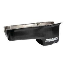 Load image into Gallery viewer, Moroso 80-85 Chevrolet SBC (w/Passenger Side Dipstick) Wet Sump 6qt 8.25in Steel Oil Pan - Blk