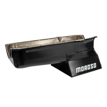 Load image into Gallery viewer, Moroso 80-85 Chevrolet SBC (w/Passenger Side Dipstick) Wet Sump 7qt 8.25in Steel Oil Pan - Black