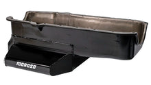 Load image into Gallery viewer, Moroso 80-85 Chevy SBC/Dart (w/2 Pc Seal/Low Clearance) Wet Sump 7qt 7in Steel Oil Pan - Black - Side View