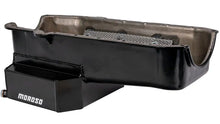 Load image into Gallery viewer, Moroso 80-85 Chevy Small Block/Dart (w/2 Pc Seal) Road Race Wet Sump 7qt 7.5in Steel Oil Pan - Black - Side View