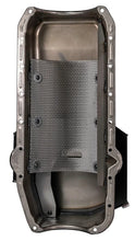 Load image into Gallery viewer, Moroso 80-85 Chevy Small Block/Dart (w/2 Pc Seal) Road Race Wet Sump 7qt 7.5in Steel Oil Pan - Black - Back View