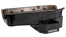 Load image into Gallery viewer, Moroso 80-85 Chevy Small Block/Dart (w/2 Pc Seal) Road Race Wet Sump 7qt 7.5in Steel Oil Pan - Black - Installation View