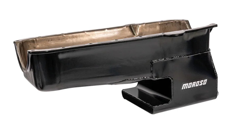 Moroso 80-85 SBC w/Passengers Side Dip Stick Dart SHP Chevy II Oil Pan - Black - Main Product View